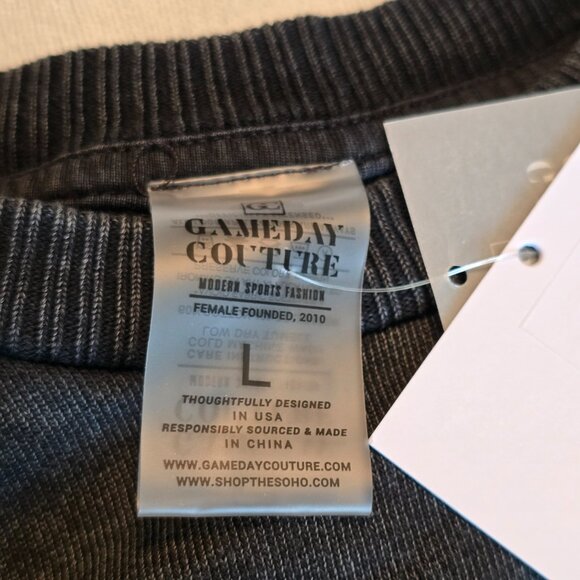 Gameday Couture WKU Large L NWT Cropped Charcoal Studded Pullover Sweatshirt NEW - Picture 6 of 15